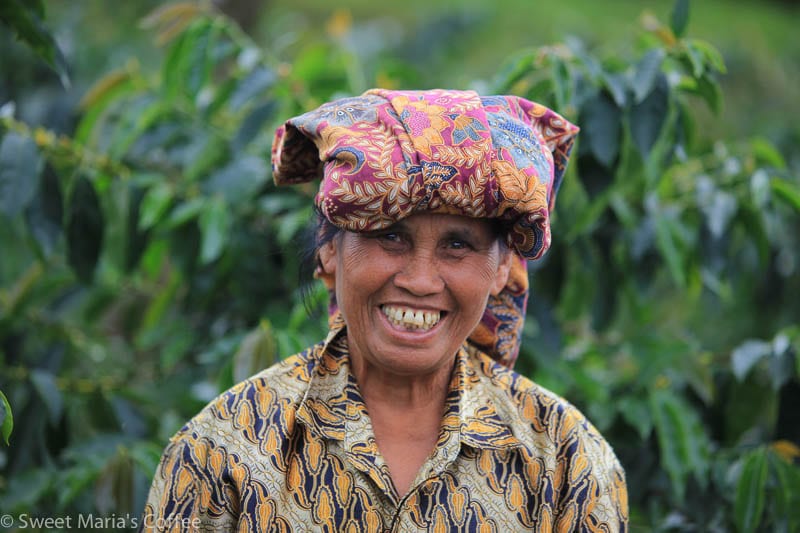 Old Balinese Farmer With Wrinkled Face In Traditional Straw Hat