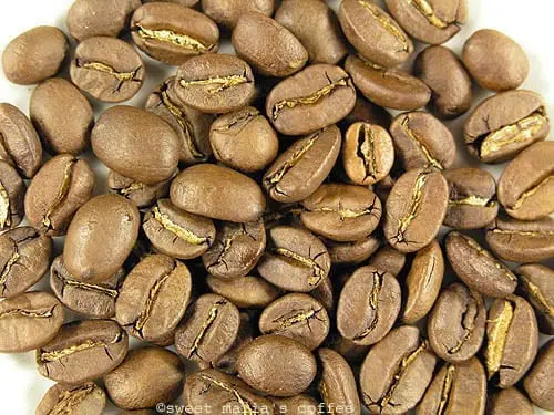 Start of Second Crack - 444 degrees F - Coffee bean macro image during roasting