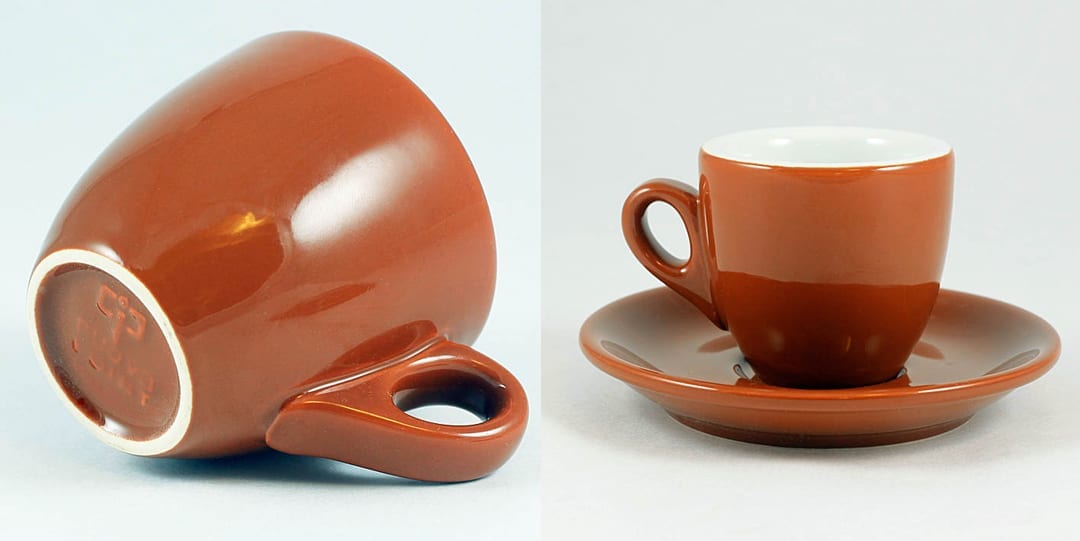 Brown Espresso Cups Nuova Point Sorrento Style, Made in Italy!