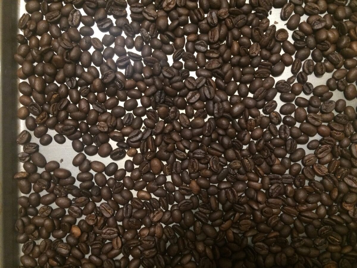 Roasted coffee from David Almond's sifter roaster