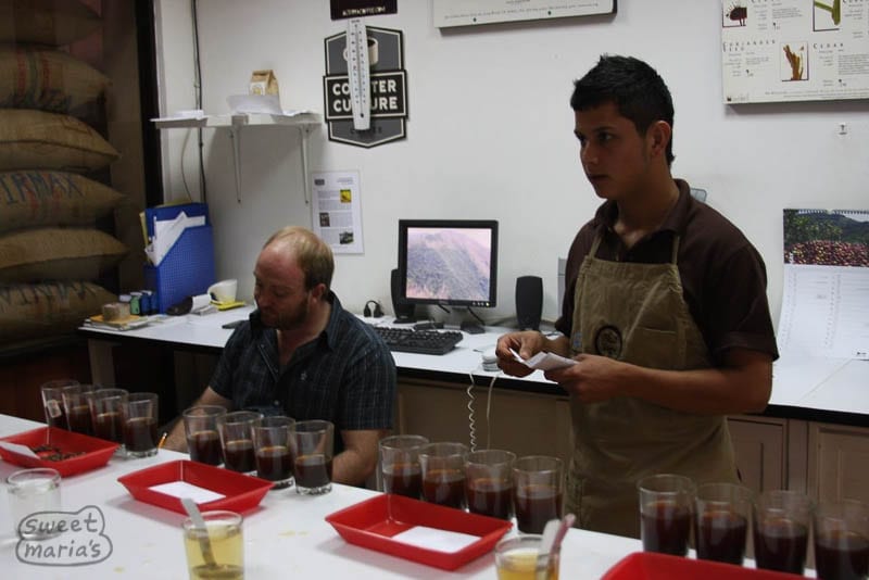 Cupping in Popayan Lab Sweet Marias