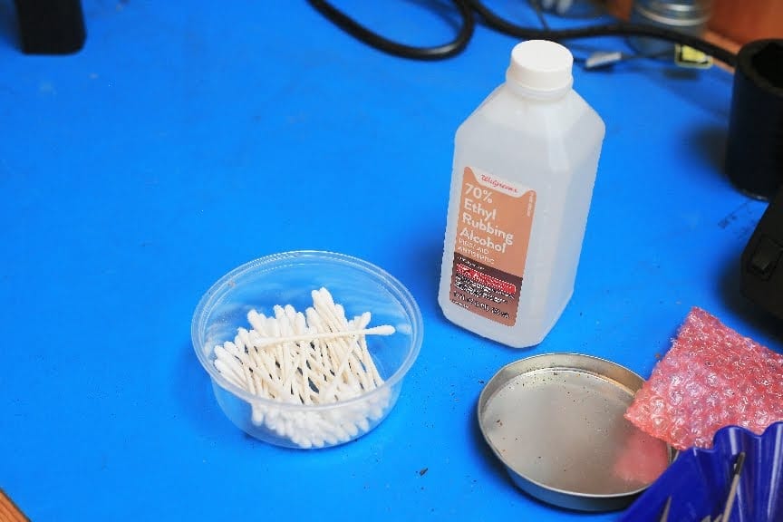 Ethyl Alchohol and cotton swabs for cleaning IBTS thermal sensor -Aillio Bullet Coffee Roaster