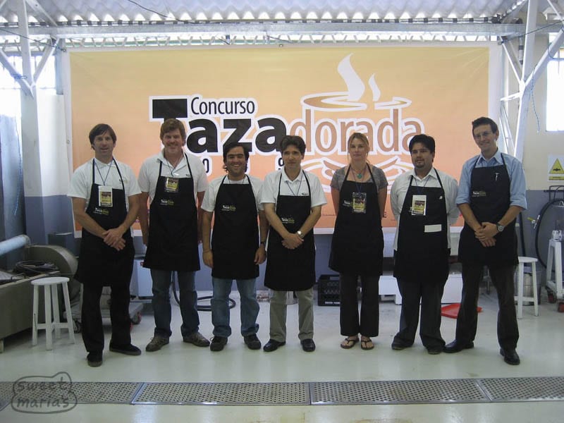 Judges of Taza Dorada coffee competition in Loja, Ecuador