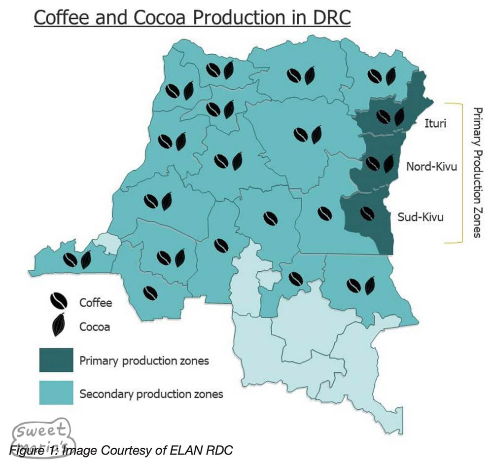 Congo DRC Coffee Region Map