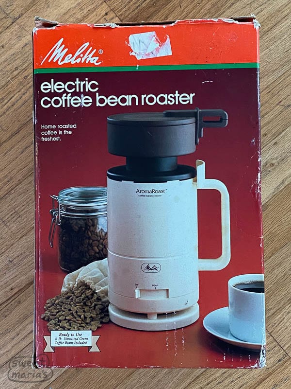 Original banged up box Melitta AromaRoast Coffee Roaster from 1984