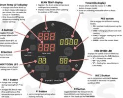 Aillio Bullet Tip Sheet - Roast Panel Control Functions and Roast Time