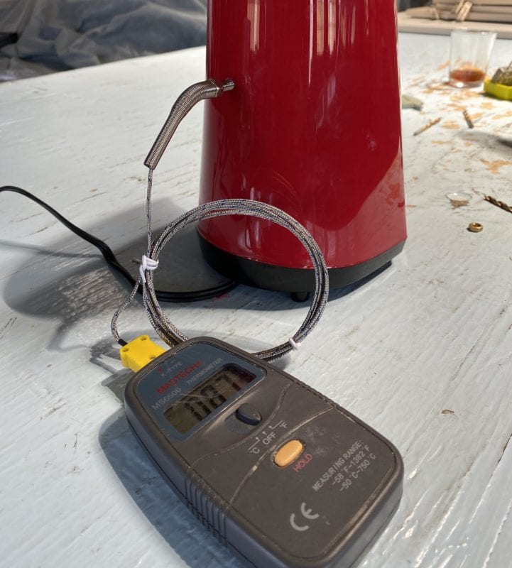 End result -popper with thermometer added