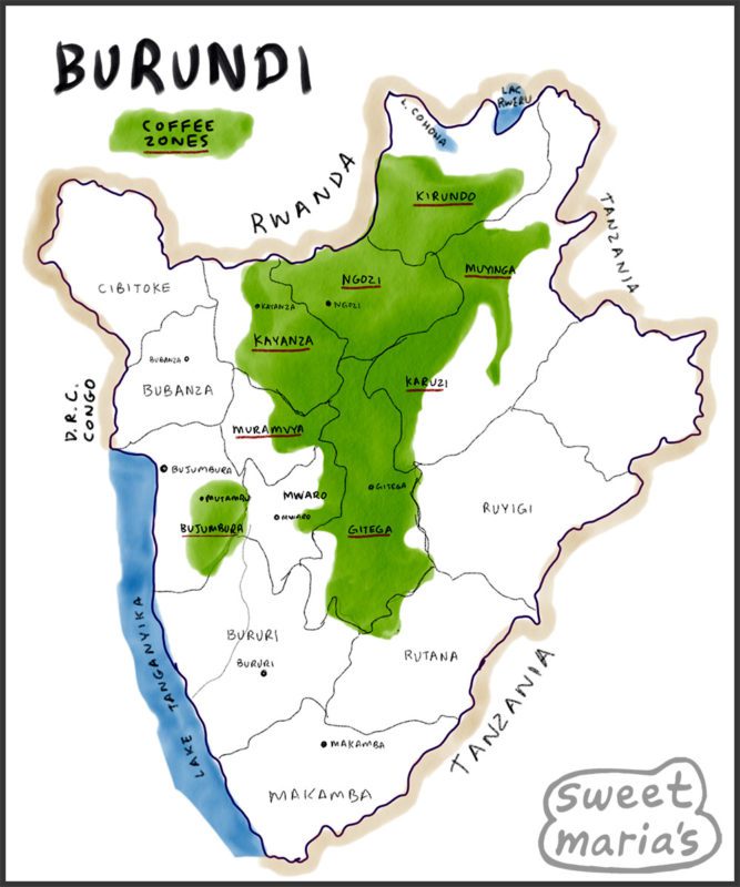 Burundi Coffee Map Sweet Marias