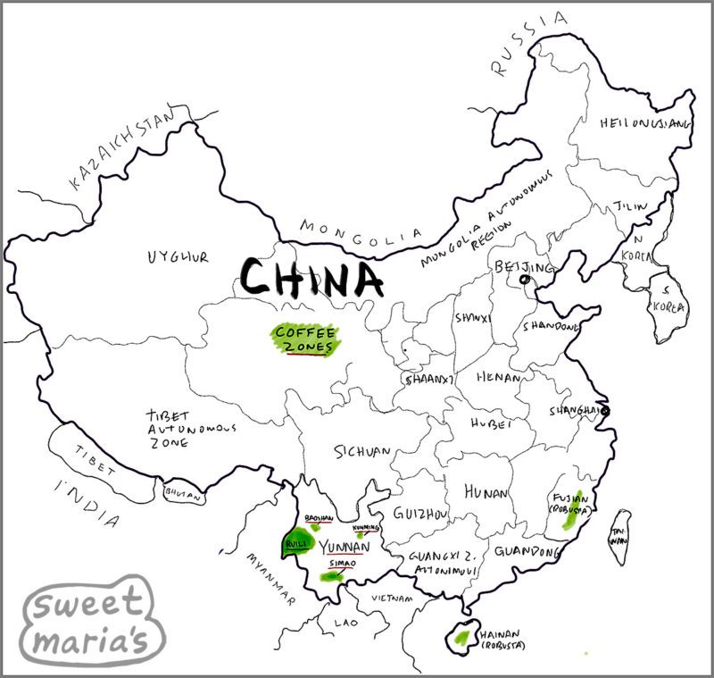 China Coffee Map Sweet Marias