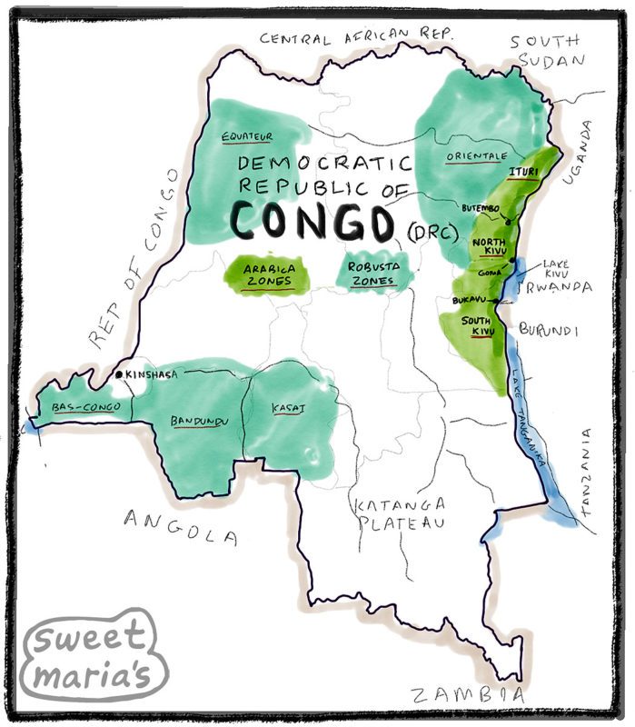 Congo Coffee Map -Sweet Marias