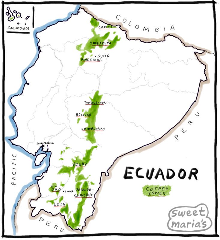 Ecuador Coffee Map Sweet Marias