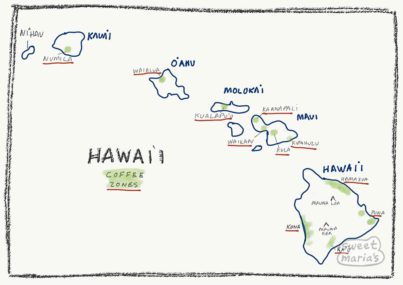 Hawaii Coffee Areas Map Sweet Marias