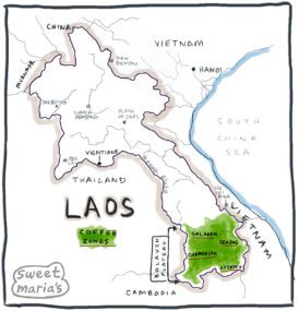 Laos Coffee Map -Sweet Marias
