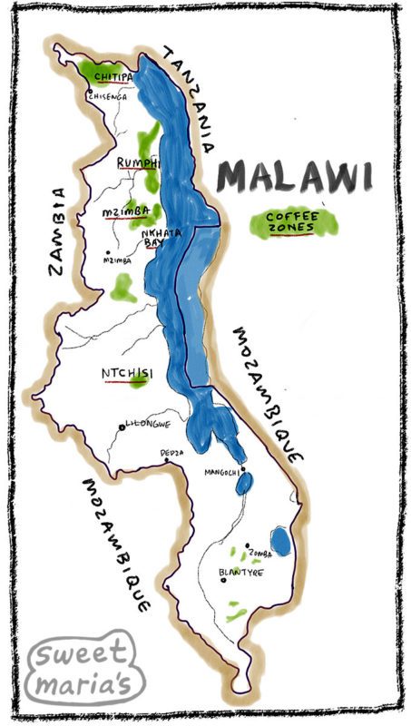 Malawi Coffee Map Sweet Marias