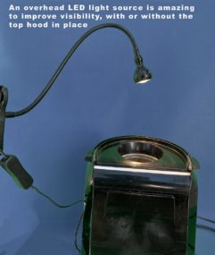 Overhead light source - Popper coffee roaster