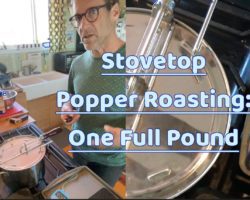 Stovetop Coffee Roasting in a popcorn popper, one full pound batch