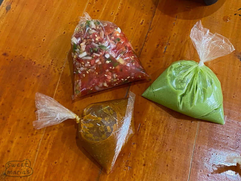 Leftovers of cupping. Salsas