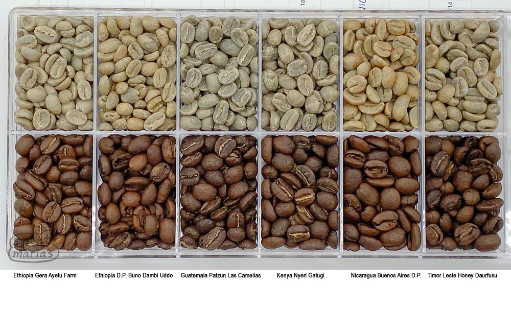 Green coffee versus roasted: Hello Sample Set 3 - Fruit Basket