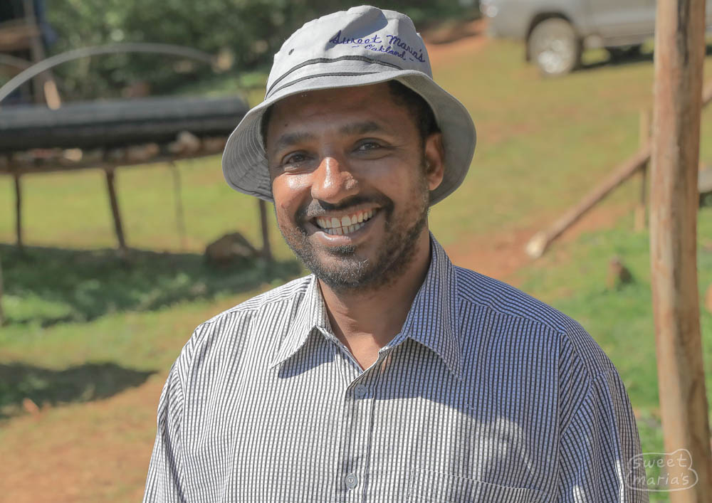 This is Asnake Nigat who has one of the nicest faces in Ethiopia. Many people think so. He works for the coops and does a great job. I think I have known him 10 years.
