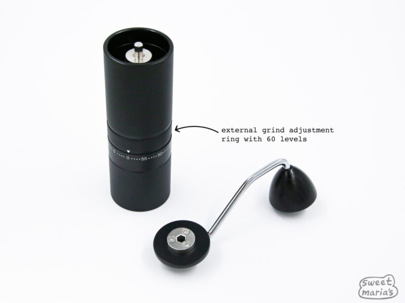 Manual coffee grinder, with conical stainless steel burrs