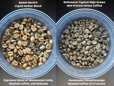 Liquid Amber Espresso Blend- Sweet Maria's- Green Coffee Comparison
