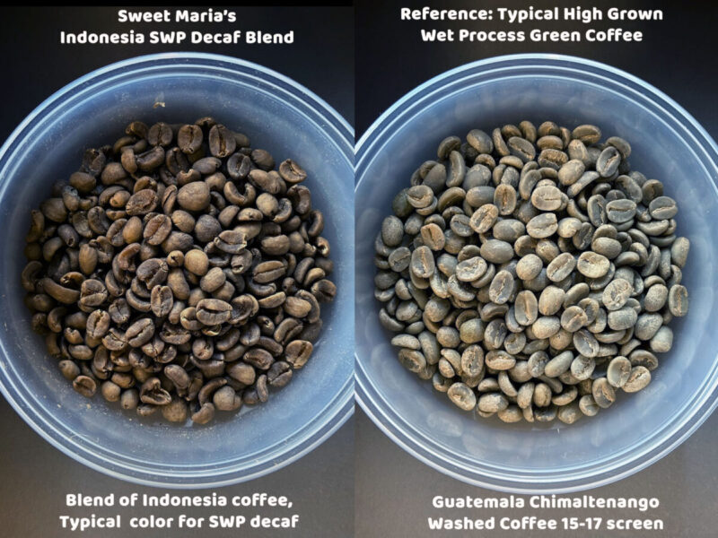 Swiss Water Decaf - Green Coffee Comparison