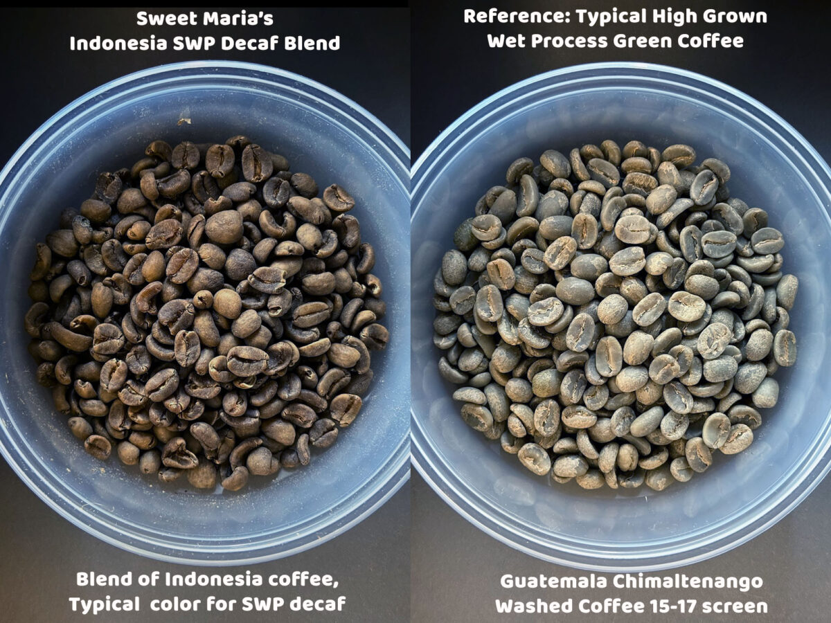 Swiss Water Decaf - Green Coffee Comparison