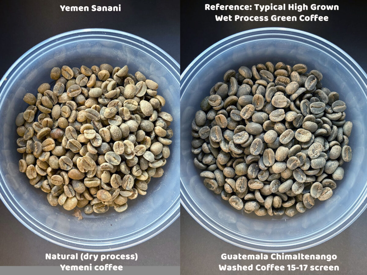 Yemen Sanani Moka Coffee - Green Coffee Comparison
