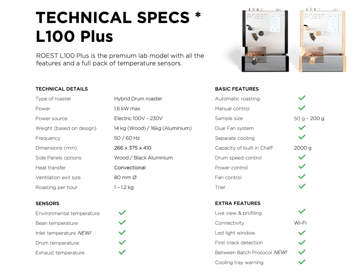 ROEST L100 PLUS Technical Specs