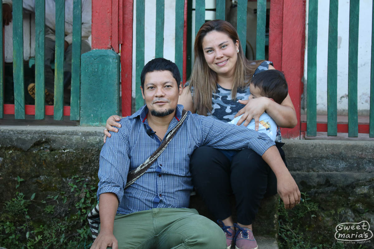 Edward and Jerly on the steps of their home at Finca Canta Ranas in Santa Isabel, Tolima.