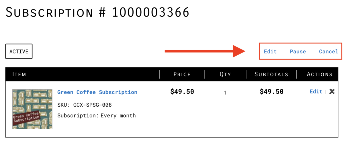You can edit, pause or cancel your subscription.