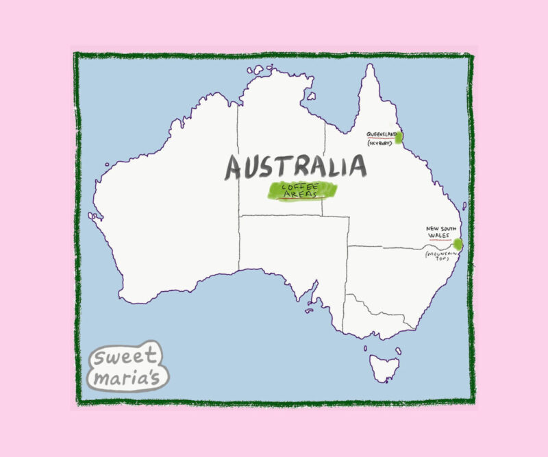 Australia Coffee Map Sweet Marias