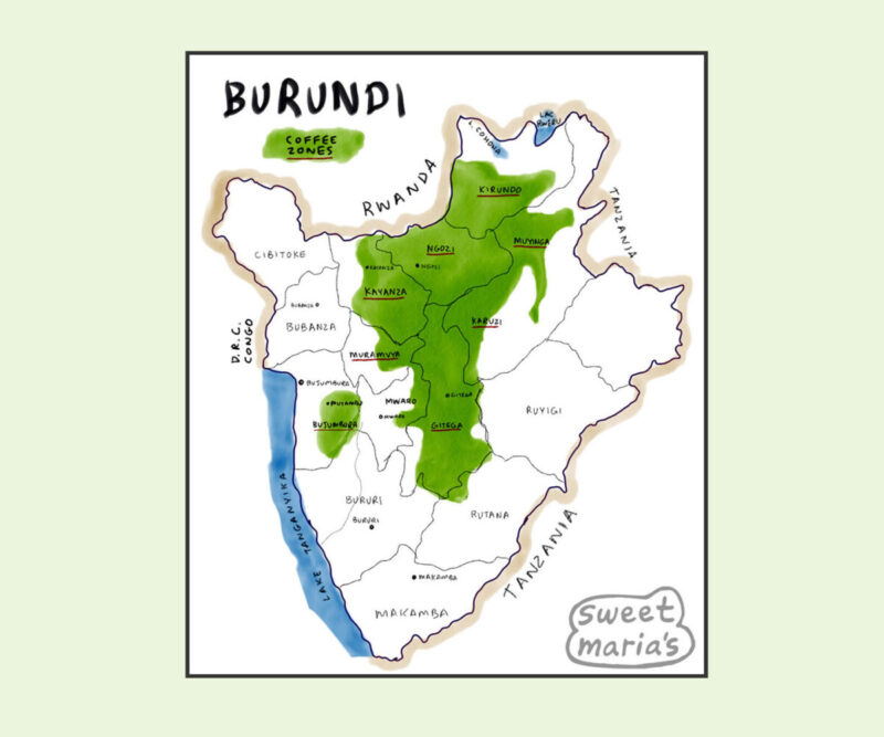 Burundi Coffee Map Sweet Marias