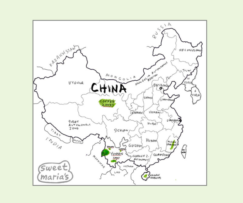 China Coffee Map Sweet Marias