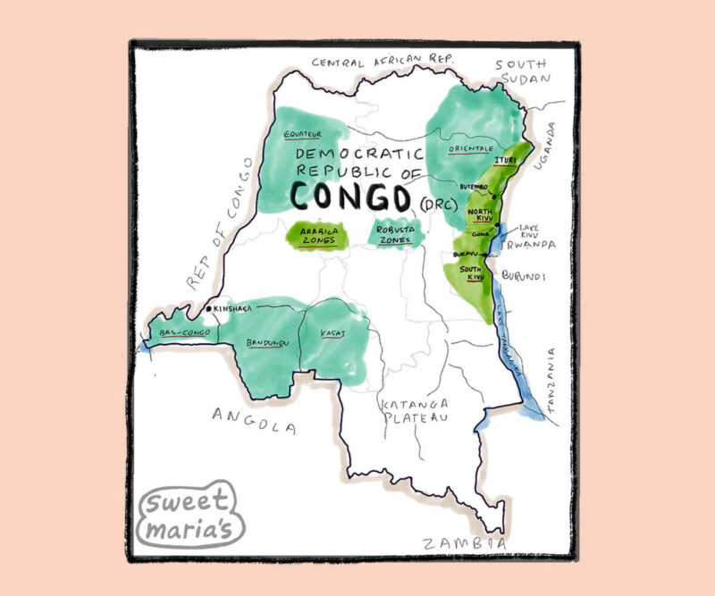 Congo Coffee Map -Sweet Marias