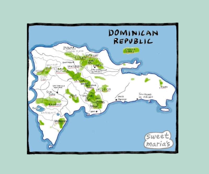 Dominican Republic Coffee Map Sweet Marias
