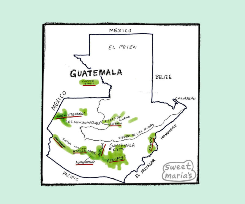 Guatemala Coffee Map Sweet Marias