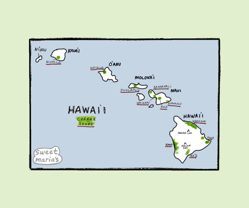 Hawaii Coffee Map Sweet Marias