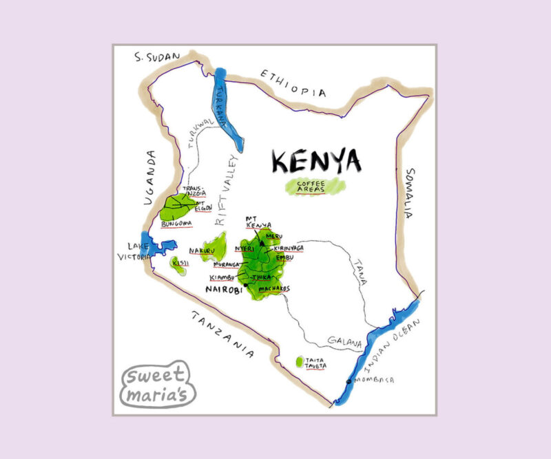 Kenya Coffee Map Sweet Marias