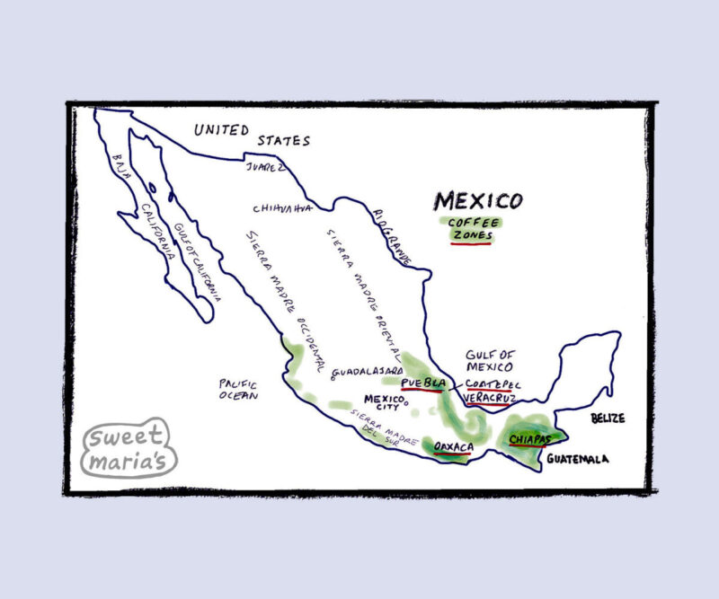Mexico Coffee Map Sweet Marias