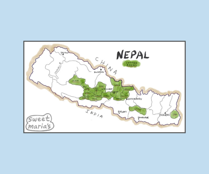 Nepal Coffee Regions Map Sweet Marias
