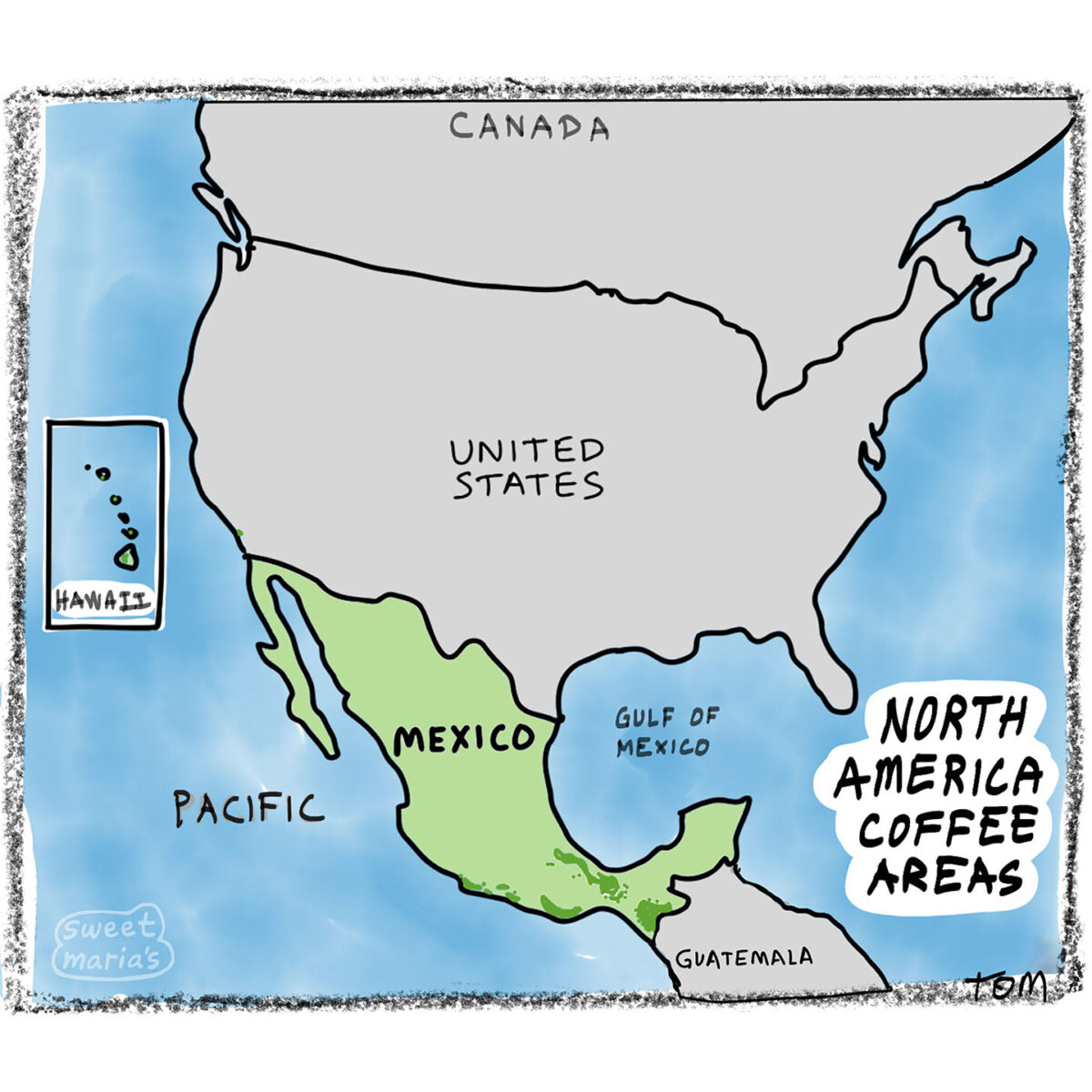 North America Coffee Growing Map, North America Coffee Producing Countries, North America Coffee Growing Regions Mexico Map, Arabica Coffee Map, America Coffee Map