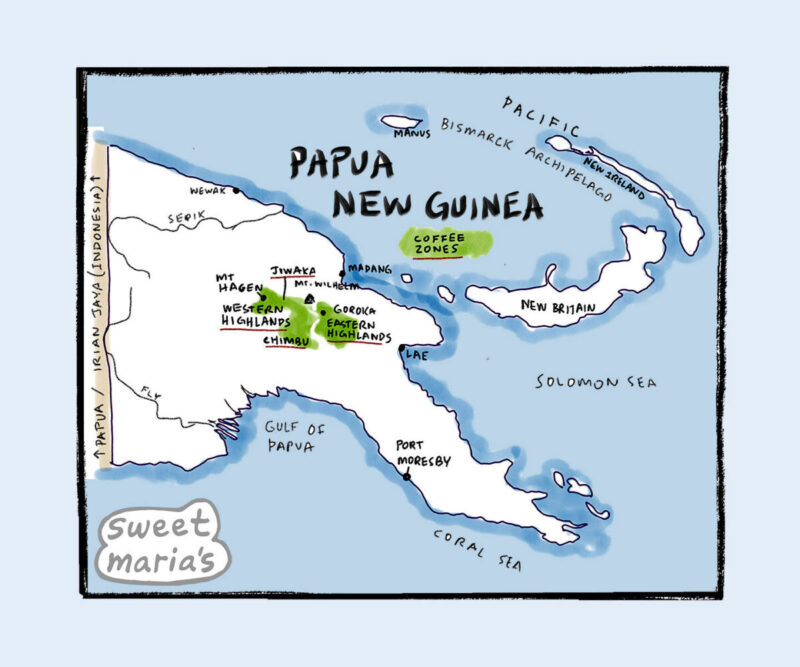 Papua New Guinea Coffee Map Sweet Marias