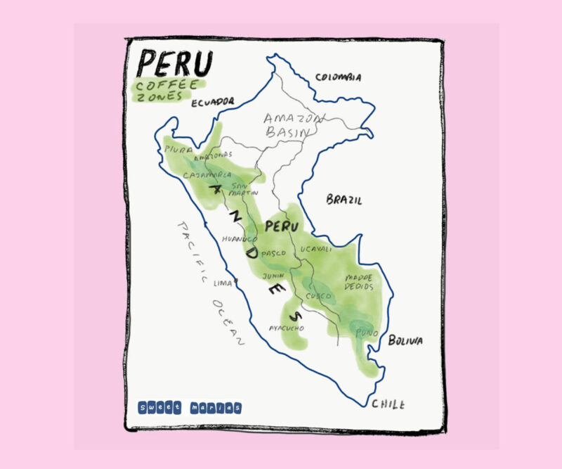 Peru Coffee Map Sweet Marias