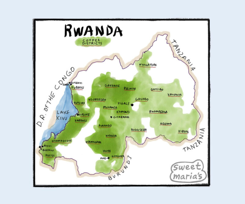 Rwanda Coffee Map Sweet Marias