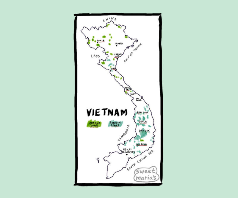 Vietnam Coffee Map Sweet Marias