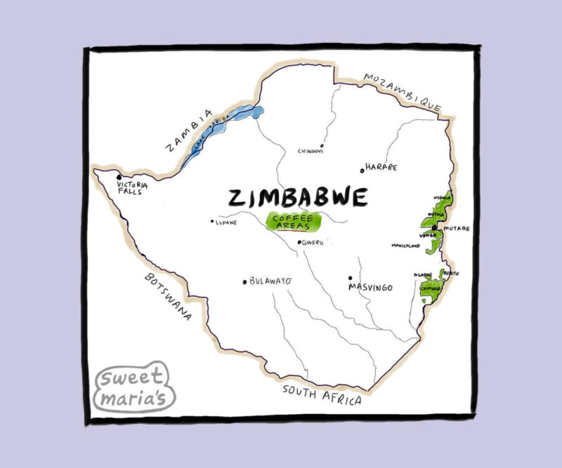 Zimbabwe Coffee Map Sweet Marias
