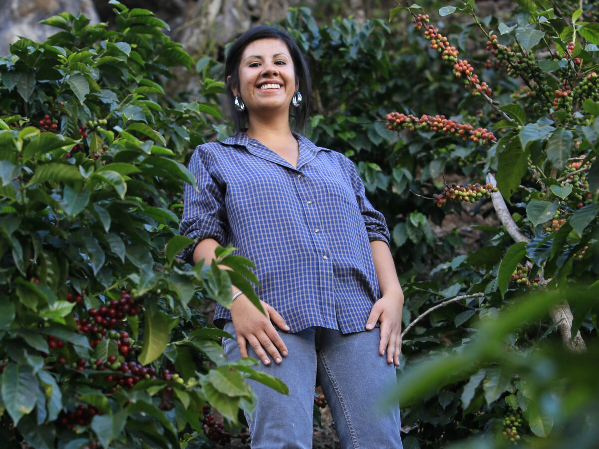 Melanie Herrera in Huehue during a 2012 trip. Melanie works for an importer we've been buying from for well over a decade. She also has a small farm "Parcela Melanie", and produces excellent coffee!